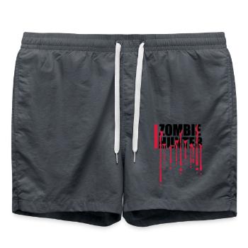 zombie hunter Halloween Quote - Swim Trunks - anthracite - Front - AI Model Male 185 light (185cm)