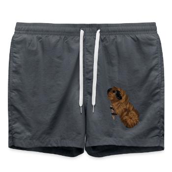 Design mit einem Rosetten-Meerschweinchen 3 - Badeshorts - Anthrazit - Vorne - AI Model Male 185 light (185cm)