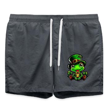 Magie des grenouilles le jour de la Saint-Patrick - Short de bain - charbon - Devant - AI Model Male 185 light (185cm)