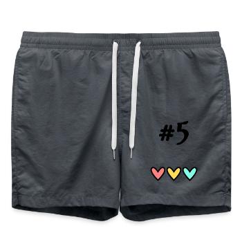 5. 5 YEARS. 5TH ANNIVERSARY. BIRTHDAY 5 YEARS. 5 - Swim Trunks - anthracite - Front - AI Model Male 185 light (185cm)