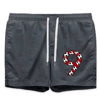9e anniversaire Football Rouge - Short de bain - charbon - Devant - AI Model Male 185 light (185cm)
