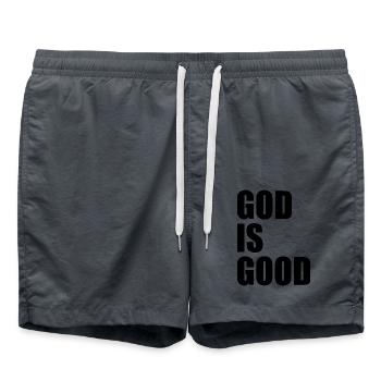 God is good - Swim Trunks - anthracite - Front - AI Model Male 185 light (185cm)