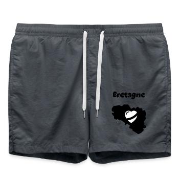 Bretagne coeur 2 - Short de bain - charbon - Devant - AI Model Male 185 light (185cm)