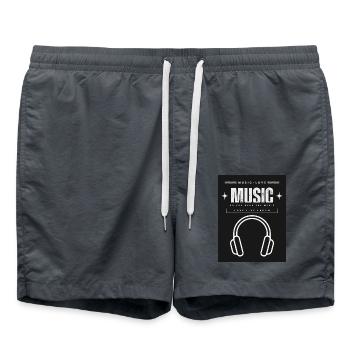 Kopfhörer - Badeshorts - Anthrazit - Vorne - AI Model Male 185 light (185cm)