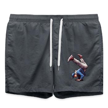 Breakdance Dance Style - Swim Trunks - anthracite - Front - AI Model Male 185 light (185cm)