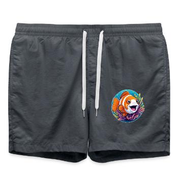 lachender Clownfisch und Seeanemone - Badeshorts - Anthrazit - Vorne - AI Model Male 185 light (185cm)