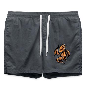 Drache Dragon - Badeshorts - Anthrazit - Vorne - AI Model Male 185 light (185cm)