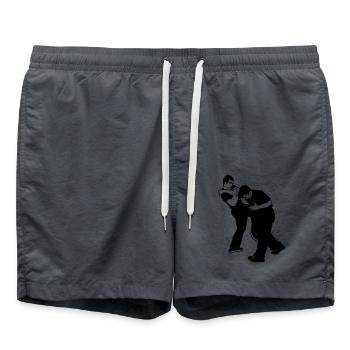 Krav Maga / Arts Martiaux / Autodéfense - Short de bain - charbon - Devant - AI Model Male 185 light (185cm)