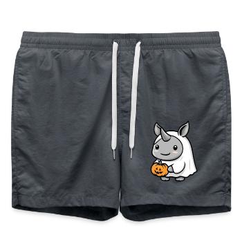Nashorn Halloween Comic Geist - Badeshorts - Anthrazit - Vorne - AI Model Male 185 light (185cm)
