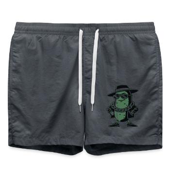 Gangster Gurke - Badeshorts - Anthrazit - Vorne - AI Model Male 185 light (185cm)