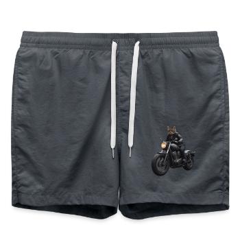 Biker Cat - Swim Trunks - anthracite - Front - AI Model Male 185 light (185cm)