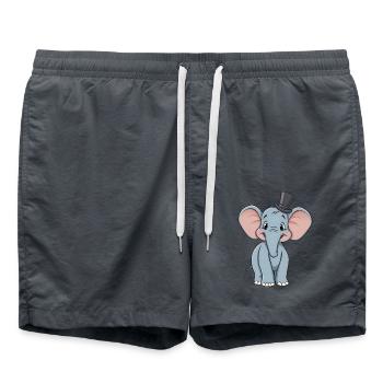Entzückender blauer Comic-Elefant mit Hut - Badeshorts - Anthrazit - Vorne - AI Model Male 185 light (185cm)