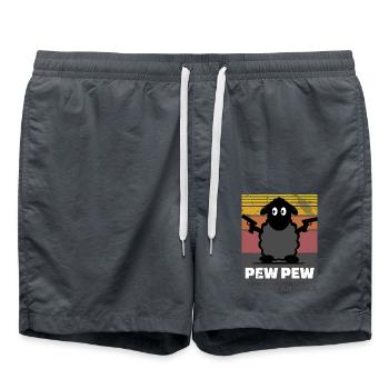 lustiges Schaf - Badeshorts - Anthrazit - Vorne - AI Model Male 185 light (185cm)