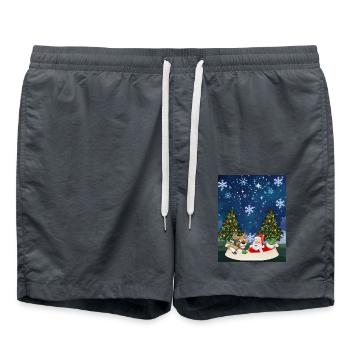 Weihnachtsmann-Spaß - Badeshorts - Anthrazit - Vorne - AI Model Male 185 light (185cm)