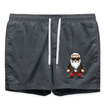 Santa Claus Cool - Swim Trunks - anthracite - Front - AI Model Male 185 light (185cm)