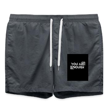 You are Enough - Badeshorts - Anthrazit - Vorne - AI Model Male 185 light (185cm)
