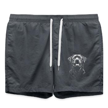 Rottweiler Portrait Hunde Hund Hundesport - Badeshorts - Anthrazit - Vorne - AI Model Male 185 light (185cm)