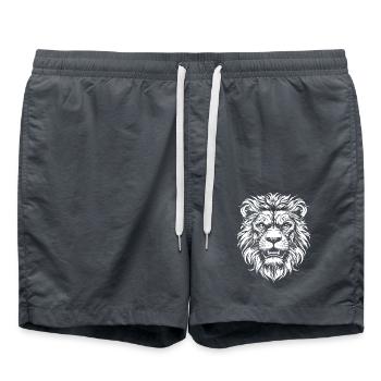 Lion Portrait Wildlife Africa Animals - Swim Trunks - anthracite - Front - AI Model Male 185 light (185cm)