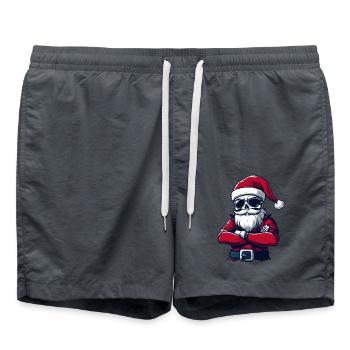 Weihnachtsmann Skull - Badeshorts - Anthrazit - Vorne - AI Model Male 185 light (185cm)
