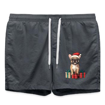 Bouledogue Français Chien Noël - Short de bain - charbon - Devant - AI Model Male 185 light (185cm)