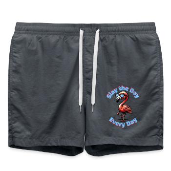 Flamingo Motivation - Swim Trunks - anthracite - Front - AI Model Male 185 light (185cm)