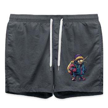 Snail Funny Winter - Swim Trunks - anthracite - Front - AI Model Male 185 light (185cm)