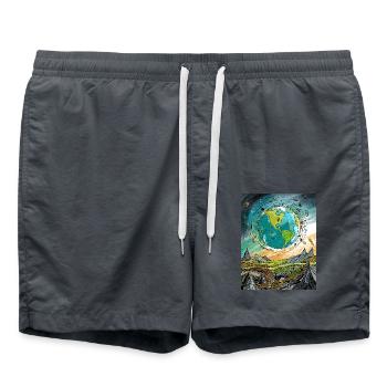 Unsere Erde - Badeshorts - Anthrazit - Vorne - AI Model Male 185 light (185cm)