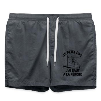 I Can't I Pole Vault Funny Pole Vault - Swim Trunks - anthracite - Front - AI Model Male 185 light (185cm)
