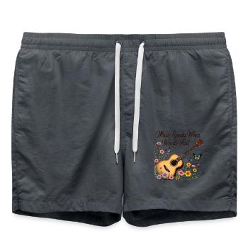 Music spricht wenn Worte es nicht schaffen - Badeshorts - Anthrazit - Vorne - AI Model Male 185 light (185cm)
