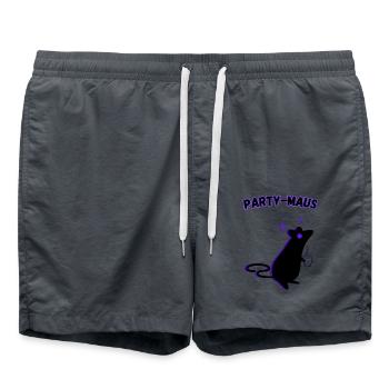 Party Maus - Badeshorts - Anthrazit - Vorne - AI Model Male 185 light (185cm)