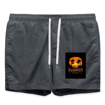 Summer Sunset - Badeshorts - Anthrazit - Vorne - AI Model Male 185 light (185cm)