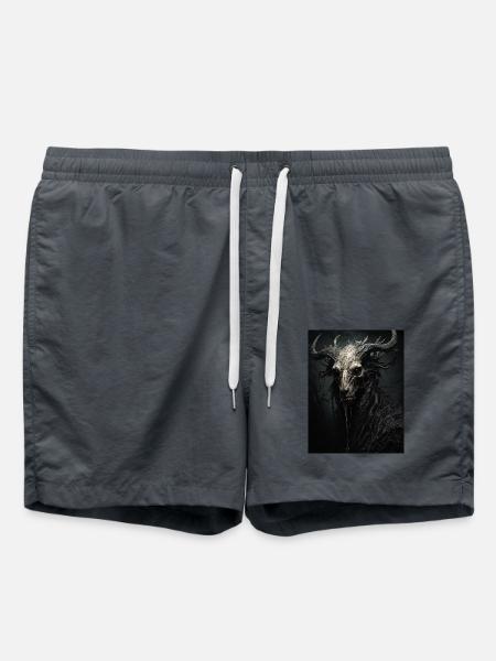 Dämonische Gestalt mit Hörnern - Badeshorts - Anthrazit