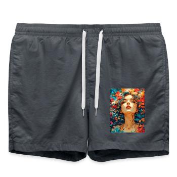 Herbstliche Zusammensetzung - Badeshorts - Anthrazit - Vorne - AI Model Male 185 light (185cm)
