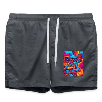 Art abstrait des tourbillons colorés - Short de bain - charbon - Devant - AI Model Male 185 light (185cm)