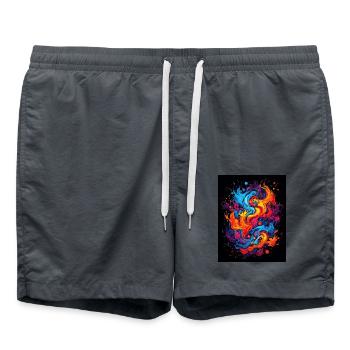 Tourbillon abstrait de couleurs - Short de bain - charbon - Devant - AI Model Male 185 light (185cm)