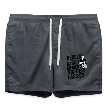 Overprotective dad - Swim Trunks - anthracite - Front - AI Model Male 185 light (185cm)