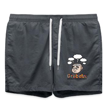 overthinker's dilemma - Swim Trunks - anthracite - Front - AI Model Male 185 light (185cm)