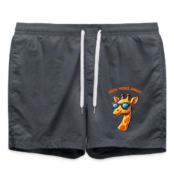 Girafe Bande Dessinée Cool - Short de bain - charbon - Devant - AI Model Male 185 light (185cm)