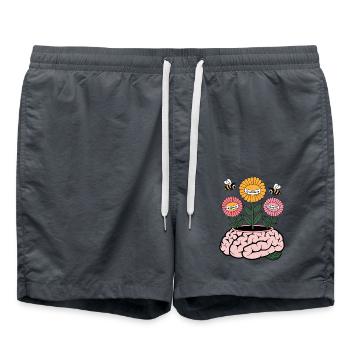 Mindful Growth – Brain Blooming with Gratitude, La - Swim Trunks - anthracite - Front - AI Model Male 185 light (185cm)