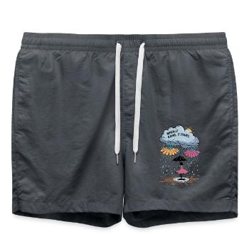 Quand il pleut, il pleut à verse – Tempête de pluie surréaliste - Short de bain - charbon - Devant - AI Model Male 185 light (185cm)