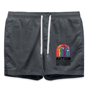 Neurodiversität umarmen - Autismus-Spektrum - Badeshorts - Anthrazit - Vorne - AI Model Male 185 light (185cm)