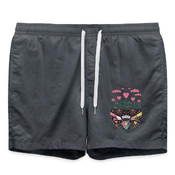 Growing Kindness - Heartfelt Compassion Garden Art - Swim Trunks - anthracite - Front - AI Model Male 185 light (185cm)