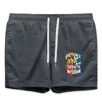 Patience, Amour, Croissance et Sagesse - Dualité Feu - Short de bain - charbon - Devant - AI Model Male 185 light (185cm)