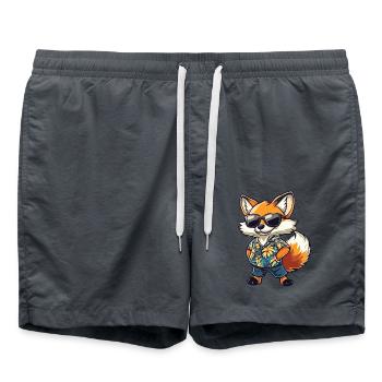 Fuchs Comic Lustig Sommer - Badeshorts - Anthrazit - Vorne - AI Model Male 185 light (185cm)
