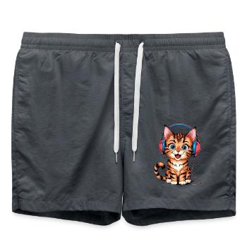 Headphone Kitten - Swim Trunks - anthracite - Front - AI Model Male 185 light (185cm)