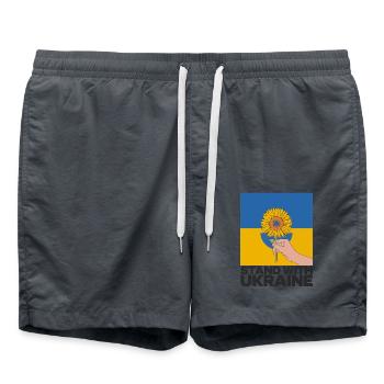 Stand With Ukraine Sunflower Art – Support Ukraine - Swim Trunks - anthracite - Front - AI Model Male 185 light (185cm)