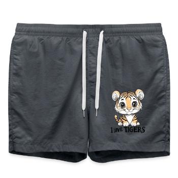 Petit tigre - Short de bain - charbon - Devant - AI Model Male 185 light (185cm)