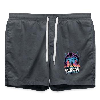 Debugging Hero – Epic Battle Against Code Monsters - Swim Trunks - anthracite - Front - AI Model Male 185 light (185cm)