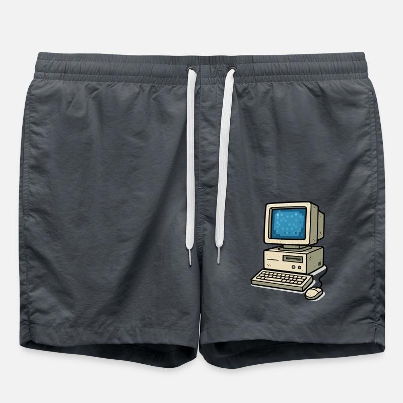 computer old school - Badeshorts - Anthrazit
