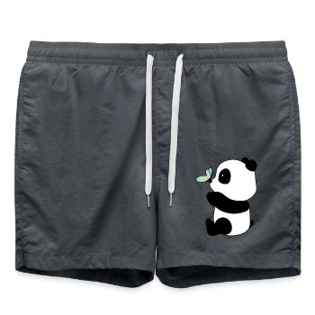 Panda et papillon – Rencontre douce - Short de bain - charbon - Devant - AI Model Male 185 light (185cm)